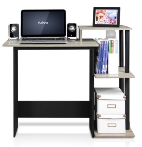 Furrino 40" Rectangular Oak Gary Computer Desk with Shelves - E-Comm Return, Appears New  - Lot 840