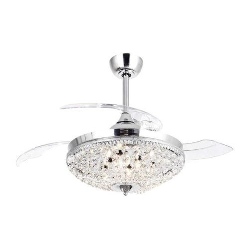 Parrot Uncle 42" Chrome LED Indoor Ceiling Fan with Remote - Appears New  - Lot 863