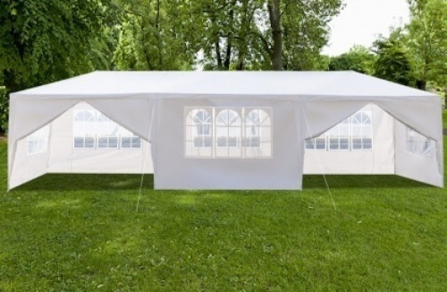 Outdoor Canopy Party Tent White Pavilion 8 Removable Walls 10' x 30' - Appears New   - Lot 1323