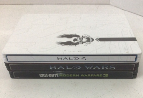 Lot of 3 Xbox 360 Steelbook Games, Halo Wars, Call of Duty MW3, and Halo 4, E-Commerce Return - Lot 433