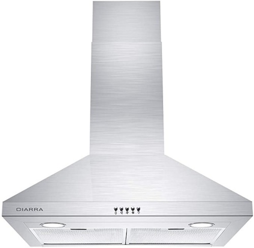 CIARRA CAS75206P 30" Stainless Steel Range Hood with LED Lights, Mesh Filters and 3 Speed Push Button, Ducted/Ductless Convertible - Appears New  - Lot 383