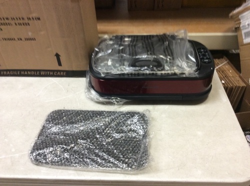 Power XL Smokeless Electric Indoor Removable Grill and Griddle Plates, Nonstick Cooking Surfaces, Glass Lid, 1500 Watt - Appears New   - Lot 854