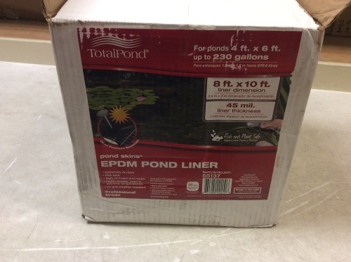 TotalPond EPDM Pond Liner 8' x 10' - Appears New  - Lot 253