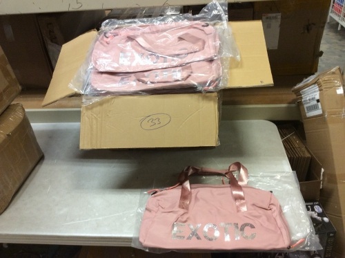 Case of (33) Pink Exotic Sequined Duffle Bags - Appear New - Lot 866