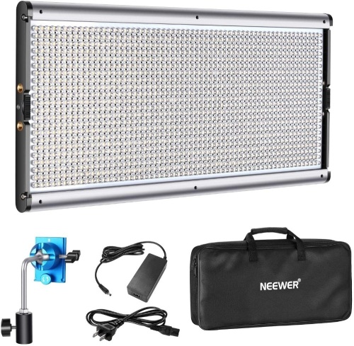 Neewer Dimmable LED Video Light with Metal Frame 1320 LED Beads 3200-5600K, 2829Lux/m, CRI 96+ DC Adapter/Battery Power Options for Studio Portrait Product Video Shooting (Battery Not Included). NEW - Lot 45