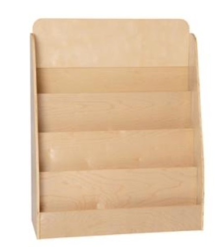 Flash Furniture 4 Shelf Wooden Book And Magazine Display Stand ,APPEARS NEW