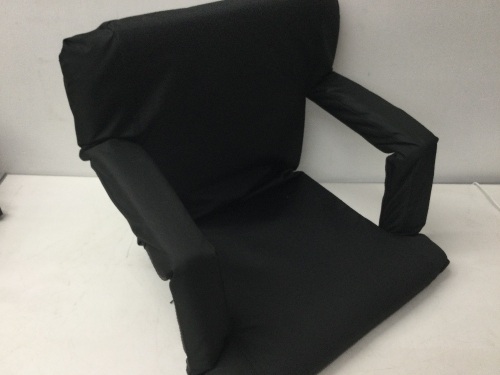 Stadium Seat Chair- Wide Bleacher Cushion with Padded Back Support, Armrests, 6 Reclining Positions and Portable Carry Straps By Home-Complete,APPEARS NEW