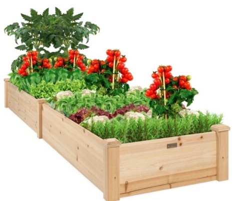 8x2ft Wooden Raised Garden Bed Planter for Garden, Lawn, Yard,E COMMERCE RETURN
