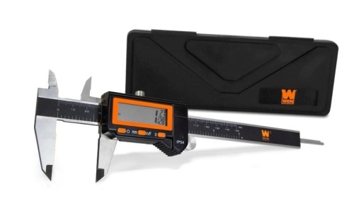 WEN 10764 Electronic 6.1-Inch Stainless Steel Water-Resistant Digital Caliper with LCD Readout and Storage Case, IP54 Rated - Lot 32