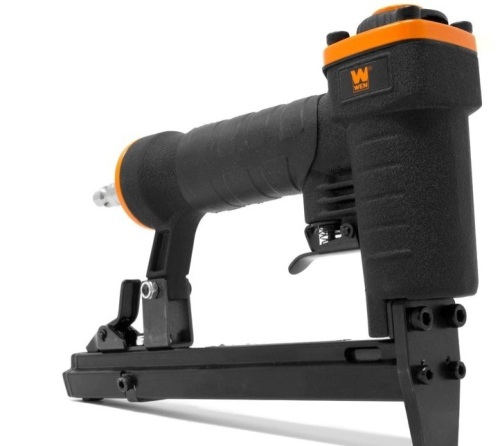 WEN 61705 20-Gauge 3/8-Inch Crown Air-Powered Pneumatic T50 Stapler for Upholstery and Woodworking - Lot 35