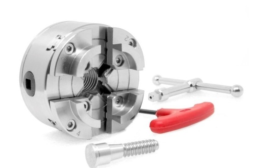 WEN LA4374 3.75-Inch 4-Jaw Self-Centering Lathe Chuck Set with 1-Inch x 8TPI Thread - Lot 58