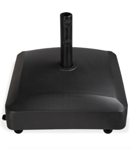 Fillable Mobile Umbrella Base Stand w/ 4 Wheels, 2 Locks, 123lb Capacity, Black - Lot 104