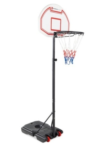 Kids Height-Adjustable Basketball Hoop, Portable Backboard System w/ Wheels, White Backboard - Lot 113
