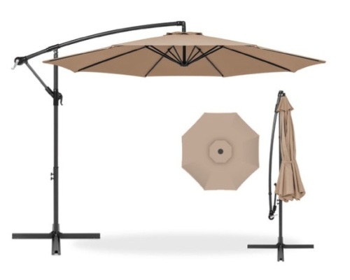 Offset Hanging Patio Umbrella - 10ft, Tan - Lot 117