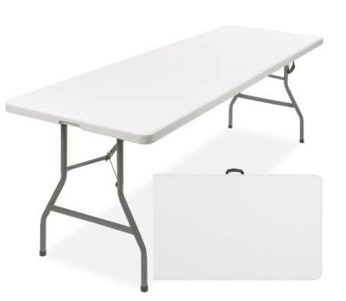 8ft Portable Folding Plastic Dining Table w/ Handle, Lock - Lot 125