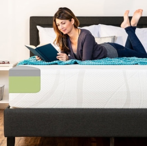 12in Medium-Firm Green Tea & Bamboo Charcoal Gel Memory Foam Mattress, Full - Lot 142