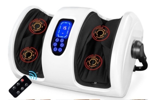 Reflexology Shiatsu Foot Massager w/ High-Intensity Rollers, Remote Control, Pearl White - Lot 146