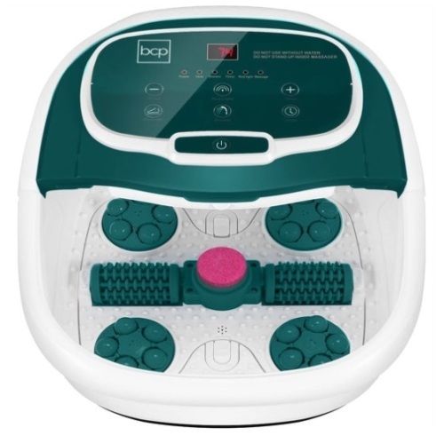 Automatic Heated Shiatsu Massage Foot Bath Spa w/ Pumice Stone, Emerald - Lot 147