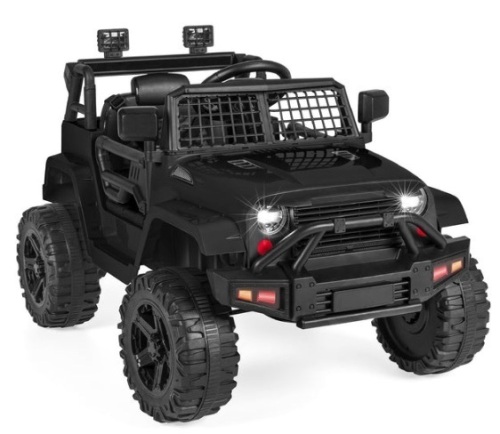 12V Kids Ride-On Truck Car w/ Parent Remote Control, Spring Suspension, Black - Lot 164
