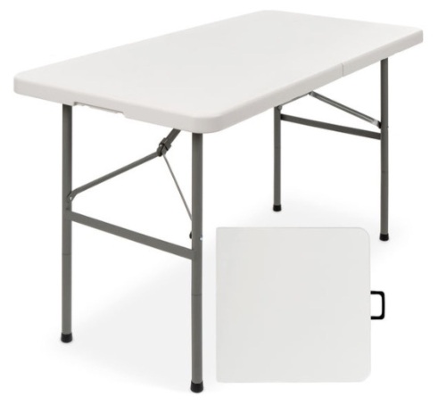 4ft Portable Folding Plastic Dining Table w/ Handle, Lock - Lot 166