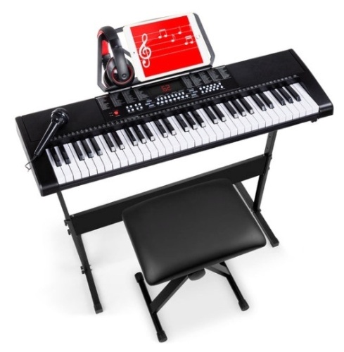 61-Key Beginners Electronic Keyboard Piano Set w/ 3 Modes, Microphone - Lot 174