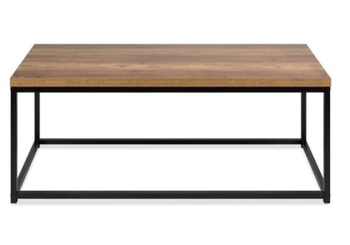 44in Modern Industrial Rectangular Wood Grain Coffee Table w/ Metal Frame, Brown - Lot 178