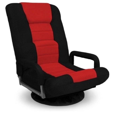 Gaming Floor Chair w/ 360-Degree Swivel, Armrest, Adjustable Backrest, Black/Red - Lot 181