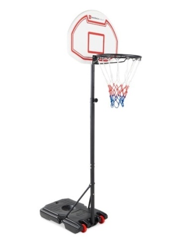 Kids Height-Adjustable Basketball Hoop, Portable Backboard System w/ Wheels, White Backboard - Lot 193