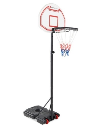 Kids Height-Adjustable Basketball Hoop, Portable Backboard System w/ Wheels, White Backboard - Lot 198