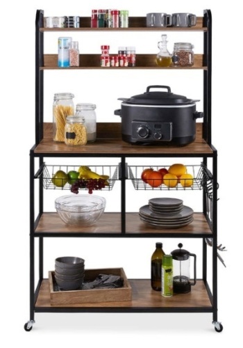 Counter-Height Baker's Rack w/ Locking Wheels, Adjustable Feet - 67in - Lot 199