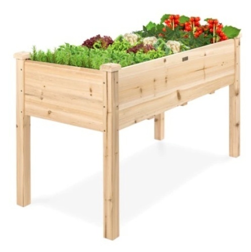 Elevated Wood Garden Planter Stand, 48x24x30in - Lot 309