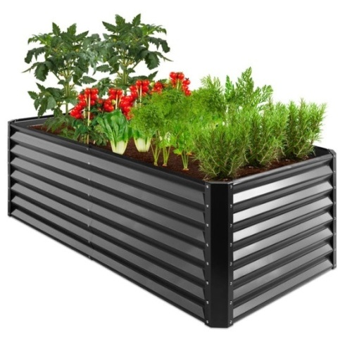 Outdoor Metal Raised Garden Bed for Vegetables, Flowers, Herbs - 6x3x2ft, Gray - Lot 209