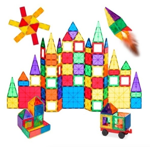 110-Piece Kids Magnetic Tiles STEM Construction Toy Building Block Set - Lot 217