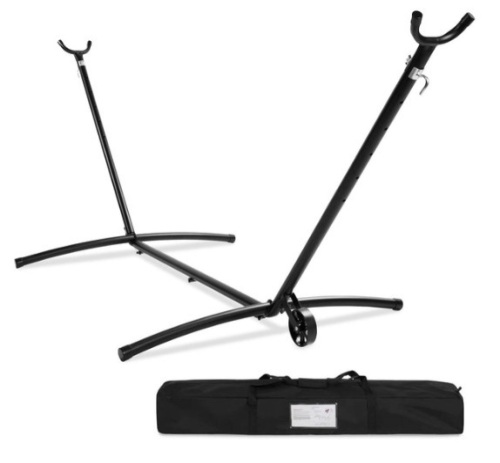 Portable Heavy-Duty Steel Hammock Stand w/ Built-In Wheel, Case - 9ft - Lot 230