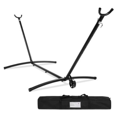 Portable Heavy-Duty Steel Hammock Stand w/ Built-In Wheel, Case - 9ft - Lot 247
