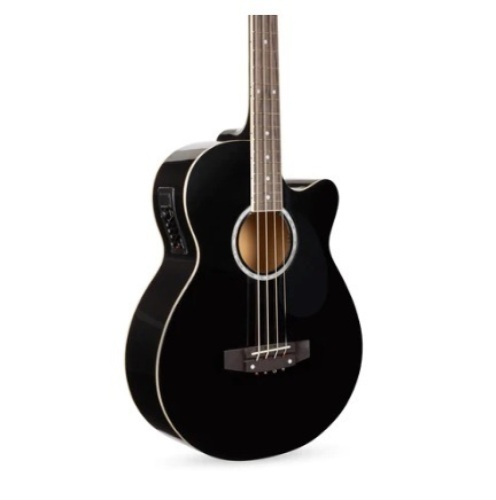 Acoustic Electric Bass Guitar w/ Equalizer, Truss Rod, Black - Lot 349