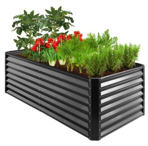 Outdoor Metal Raised Garden Bed for Vegetables, Flowers, Herbs - 6x3x2ft, Gray - Lot 260