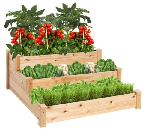 3-Tier Raised Fir Wood Garden Bed Planter - Lot 265