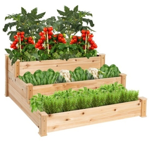 3-Tier Raised Fir Wood Garden Bed Planter - Lot 266