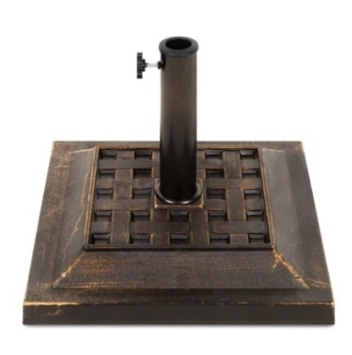 26lb Steel Square Patio Umbrella Base Stand, Basketweave Pattern - Lot 361