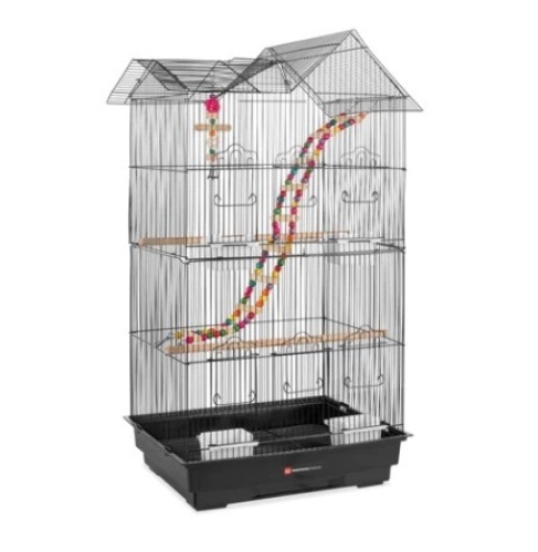 Indoor Outdoor Iron Birdcage w/ Removable Tray, 4 Feeders, 2 Toys, 36in - Lot 365