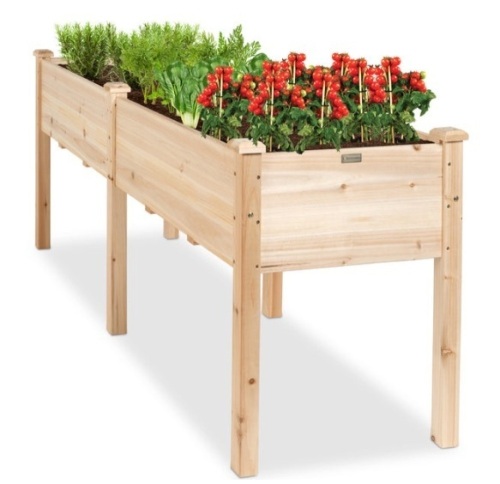 Raised Garden Bed, Elevated Wood Garden Planter Stand - 72x24x30in - Lot 285
