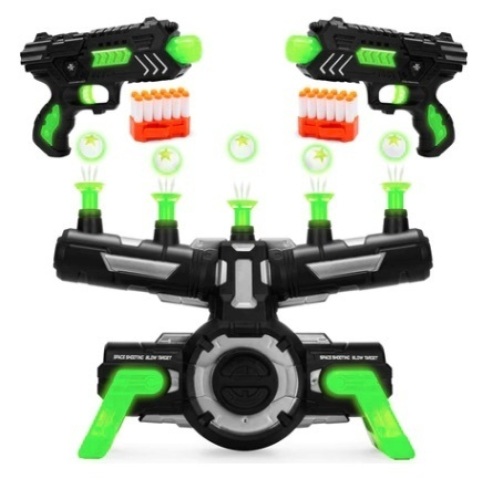 Glow-in-the-Dark Floating Target & Gun Set w/ 24 Darts, 20 Targets - Lot 376