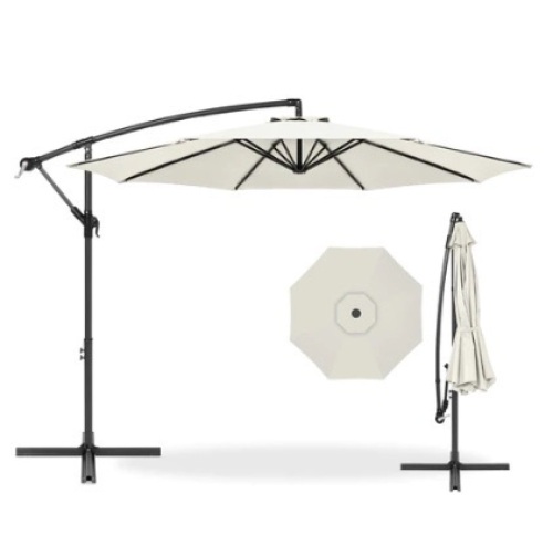 Offset Hanging Patio Umbrella, 10ft, Cream - Lot 380