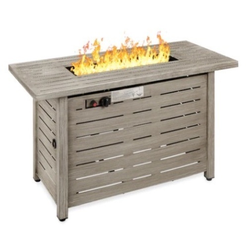 50,000 BTU Steel Propane Gas Fire Pit w/ Auto Ignition, 42in, Gray - Lot 350