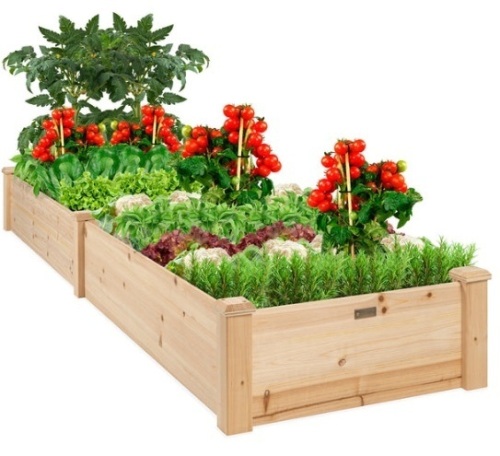 8x2ft Wooden Raised Garden Bed Planter for Garden, Lawn, Yard - Lot 512
