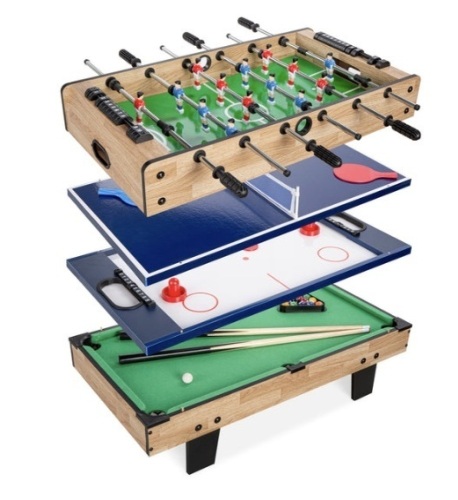 4-in-1 Multi Game Table Set w/ Air Hockey, Table Tennis, Billiards, Foosball - Lot 515
