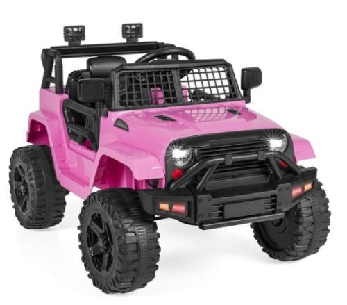 12V Kids Ride-On Truck Car w/ Parent Remote Control, Spring Suspension, Pink - Lot 516