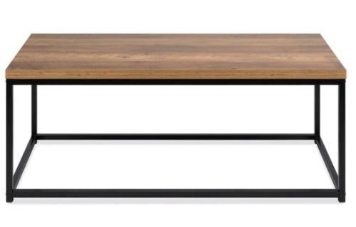 44in Modern Industrial Rectangular Wood Grain Coffee Table w/ Metal Frame, Brown - Lot 527