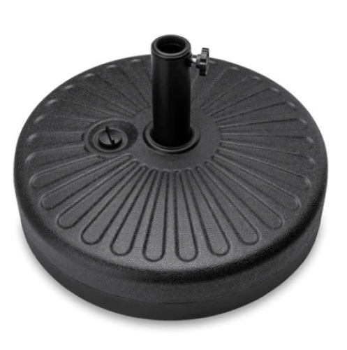 Plastic Patio Umbrella Base Pole Holder Accessory w/ Adjustable Knob, Black - Lot 618